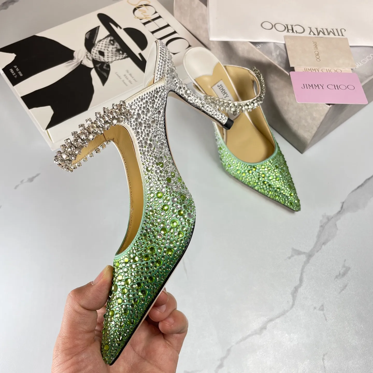 👟👟Ex-factory price 680👟👟 Jimmy Choo BING 65 diamond high heels 35-40 (41 42 43 customized)